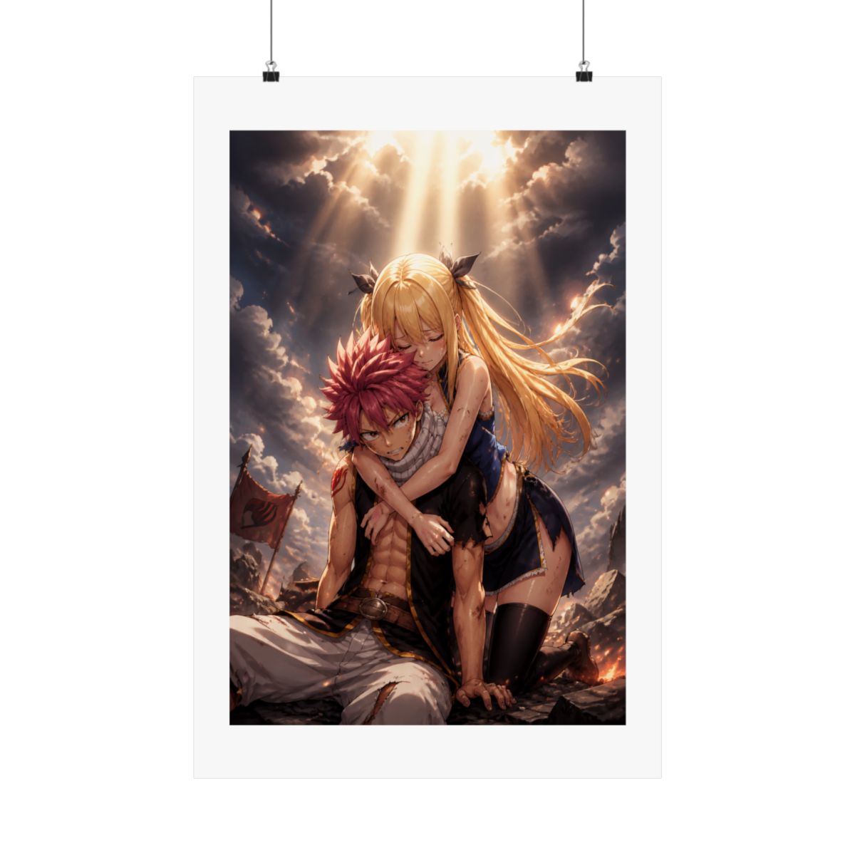 PosterHub Fairy Tail Lucy Heartfilia Natsu Dragneel Poster Reprint Matte Finish 12 x 18 Inches (Multicolour) - Unframed