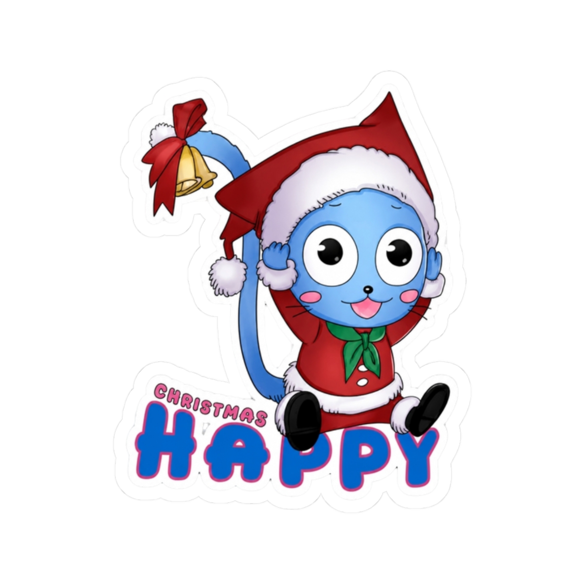 Cute Happy Sticker | Cheerful Vinyl Decal for Everyday Gear | Fairy Tail - alternate angle 3, merchandise