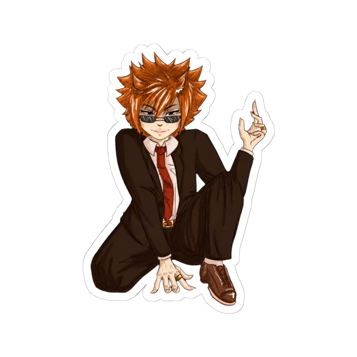 Leo Fairy Tail Sticker | Whimsical Lion Vinyl Decal for Everyday Use - alternate angle 2, merchandise