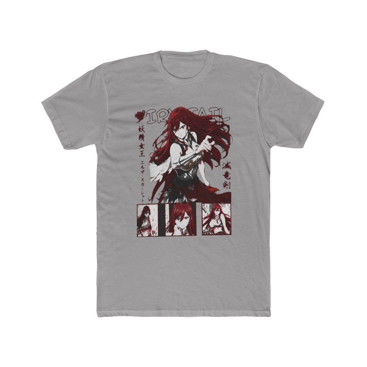 Erza Scarlet Fairy Tail Tee: Anime Vaporwave Manga Otaku Gift - alternate angle 2, merchandise