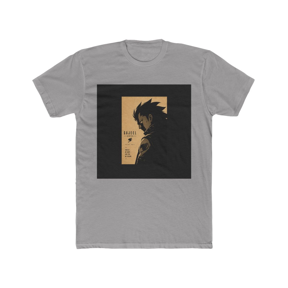 Fairy Tail Gajeel Redfox Silhouette Illustration T Shirt - alternate angle 2, merchandise