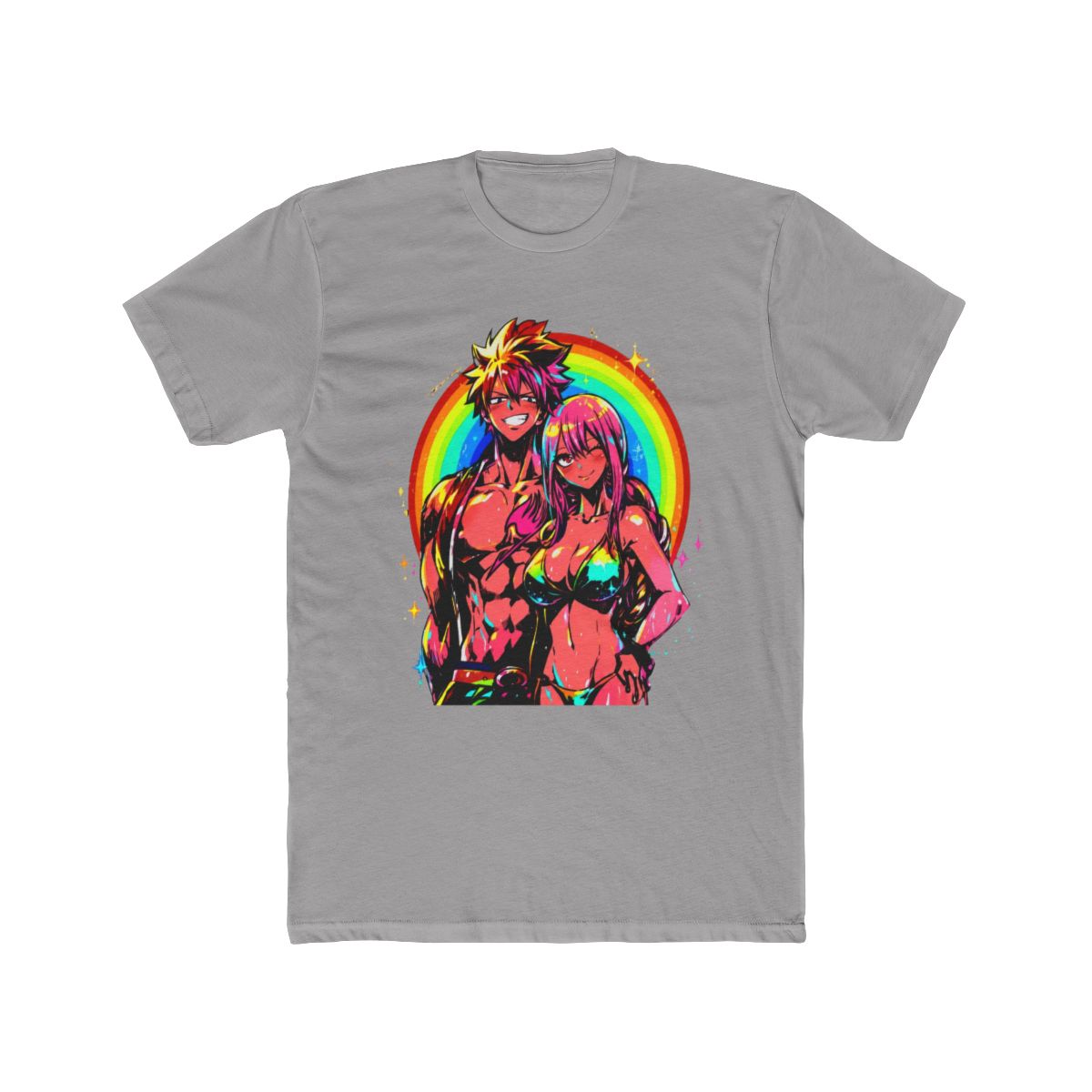 Natsu and Lucy Fairy Tail Summer T Shirt - alternate angle 2, merchandise