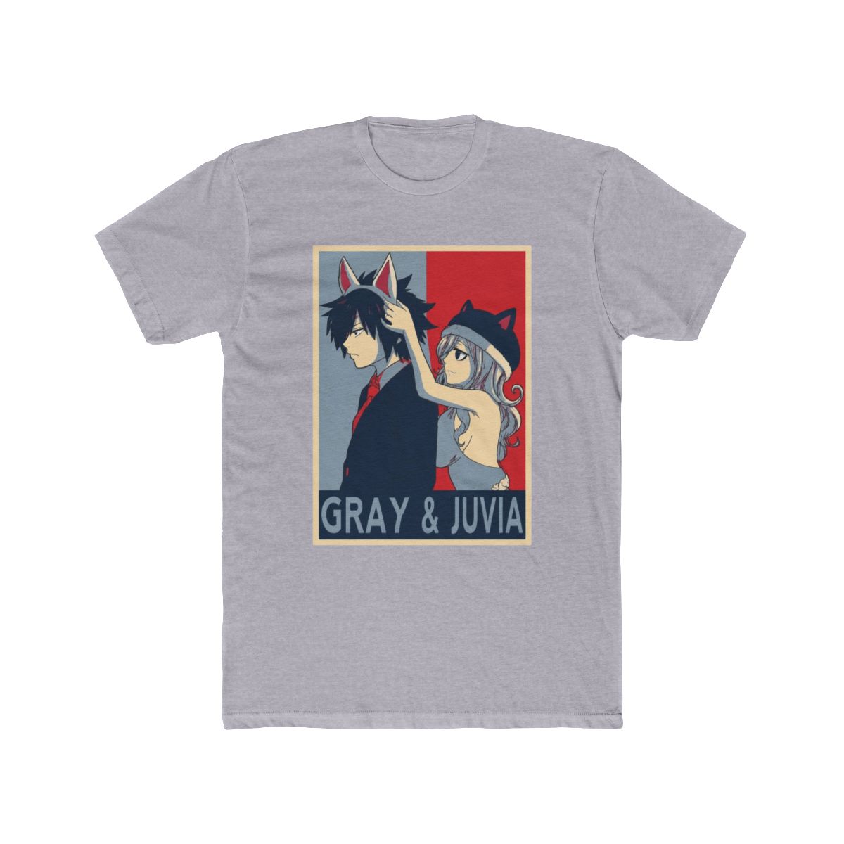 Fairy Tail Gray Fullbuster Juvia Lockser Anime Aesthetic Vaporwave Manga Otaku Heavy Cotton Tee