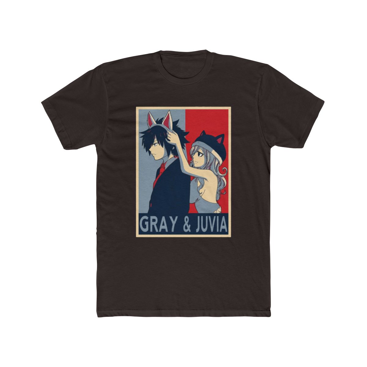 Fairy Tail Gray Fullbuster Juvia Lockser Anime Aesthetic Vaporwave Manga Otaku Heavy Cotton Tee - alternate angle 3, merchandise