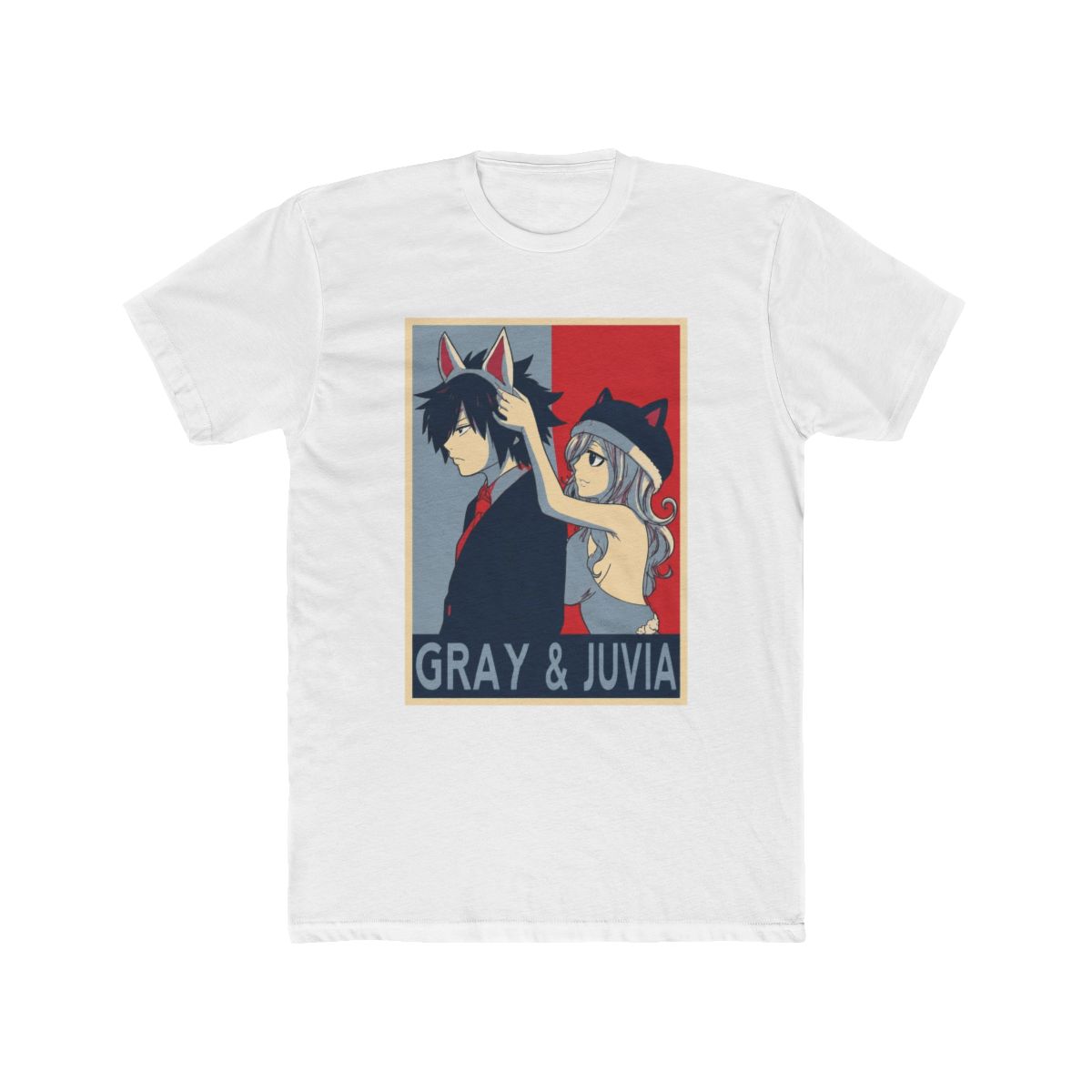 Fairy Tail Gray Fullbuster Juvia Lockser Anime Aesthetic Vaporwave Manga Otaku Heavy Cotton Tee - Official T-Shirts merchandise