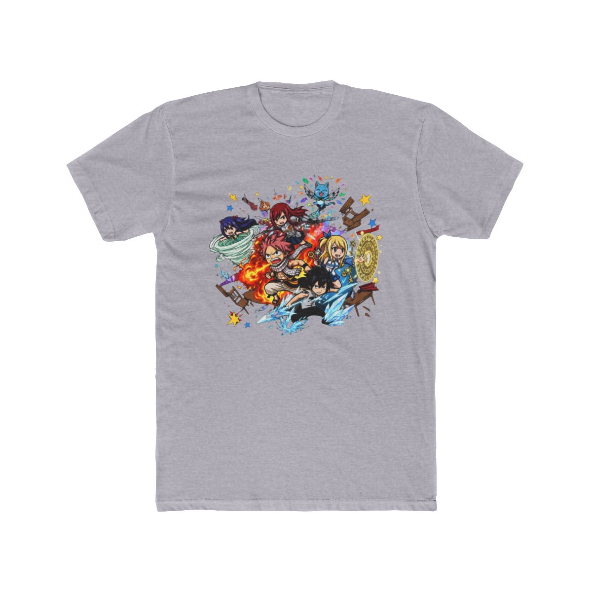 Fairy Tail Chibi Characters Battle T Shirt
