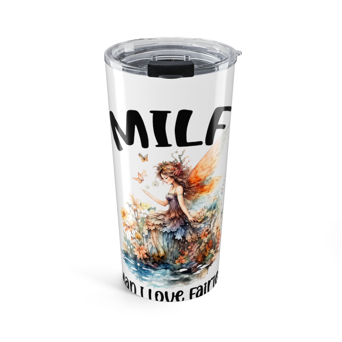 Milf Cup Man I Love Fairies Fairy Tail Mug 14oz Travel Mug, Gift For Faerie Nature Lover Fantasy Watercolor Sexy For Wife Girlfriend, Bookworm Reader - alternate angle 1, merchandise