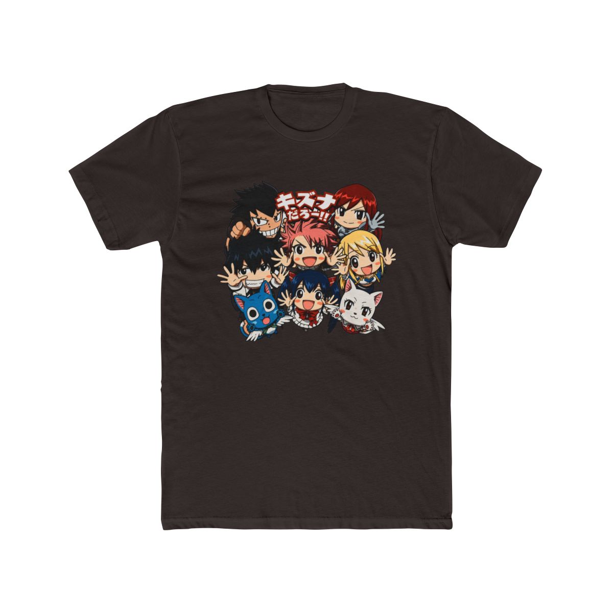 Fairy Tail Anime T Shirt White size Medium Chibi Happy Lucy Natsu Gray Erza - alternate angle 2, merchandise