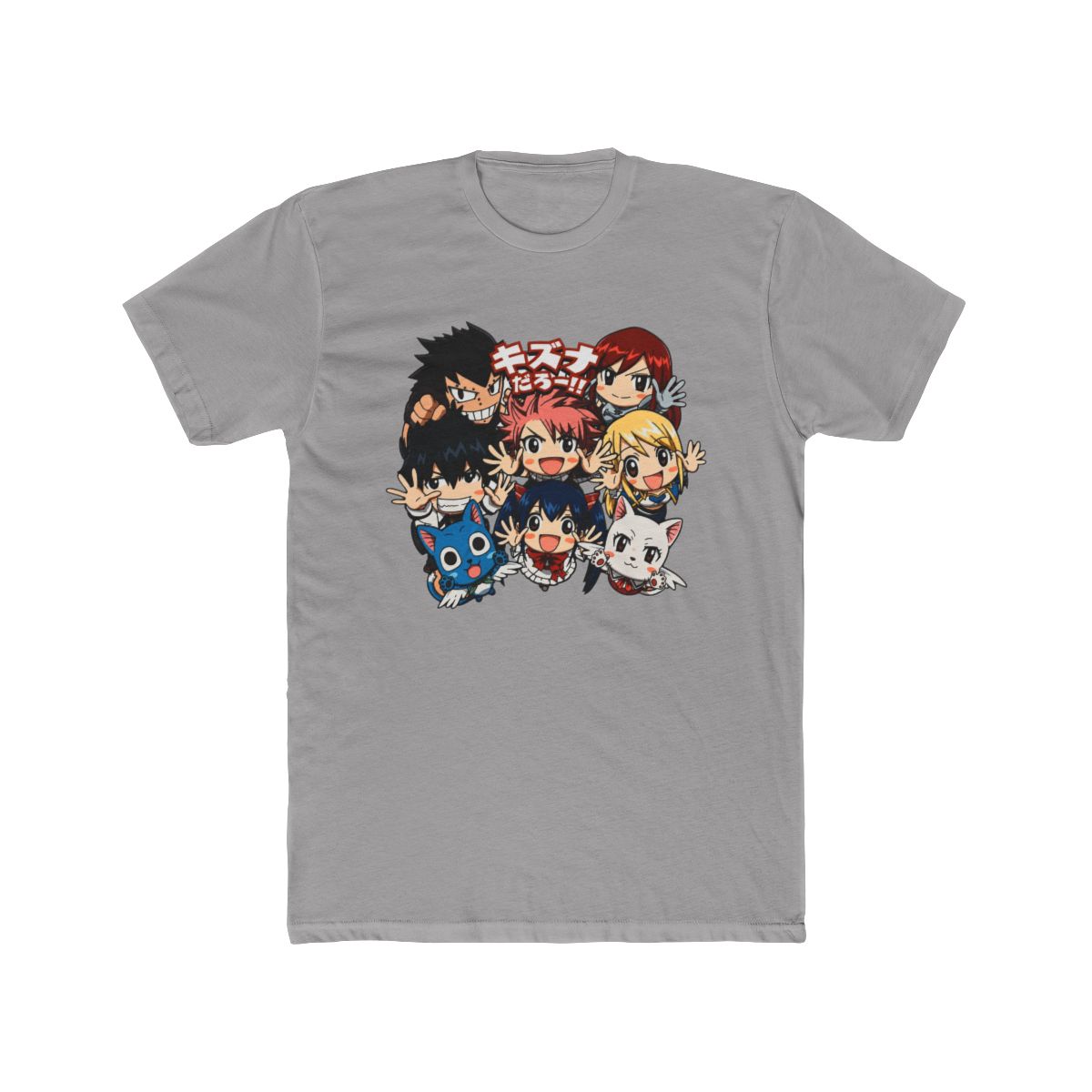 Fairy Tail Anime T Shirt White size Medium Chibi Happy Lucy Natsu Gray Erza - Official T-Shirts merchandise